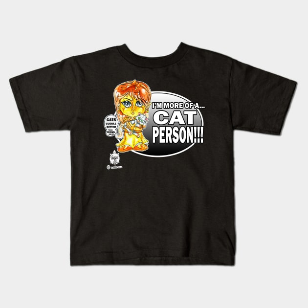 I'M MORE OF A CAT PERSON Kids T-Shirt by DHARRIS68